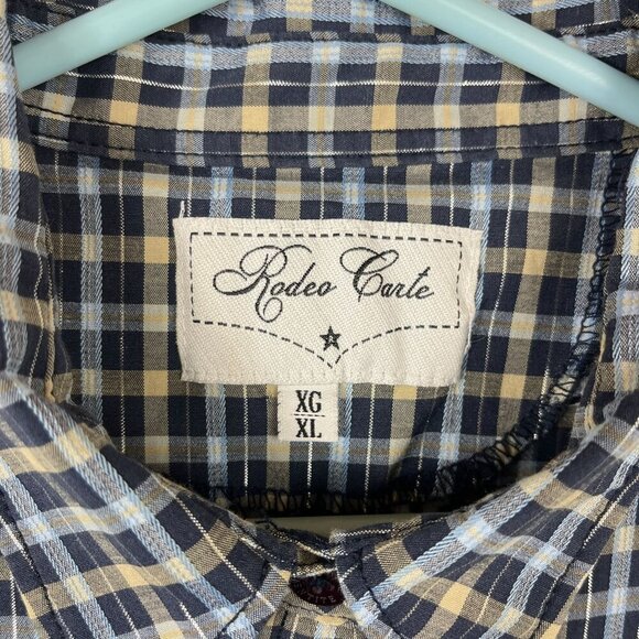 Rodeo Carte Pearl Snap Plaid Western Shirt Womens XL Vintage Embroidered Cowgirl - Picture 11 of 13
